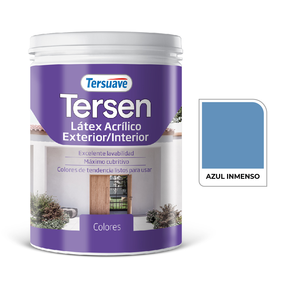 Latex Exterior-Interior Tersen Azul Inmenso 4 L