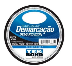 [708186] Cinta Silver Demarcación Negra 48 x 1500 mm